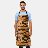 Peach Tiger Stripe Muster Schürze (Getragen)