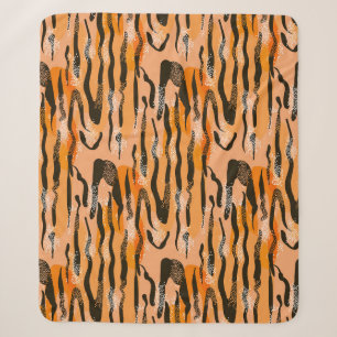 Peach Tiger Stripe Muster Sherpadecke