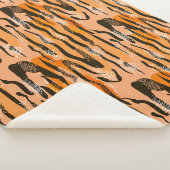 Peach Tiger Stripe Muster Sherpadecke (3/4)