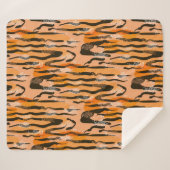 Peach Tiger Stripe Muster Sherpadecke (Vorderseite (Horizontal))