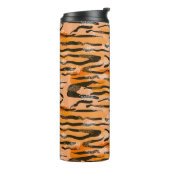 Peach Tiger Stripe Muster Thermosbecher (Nach links gedreht)
