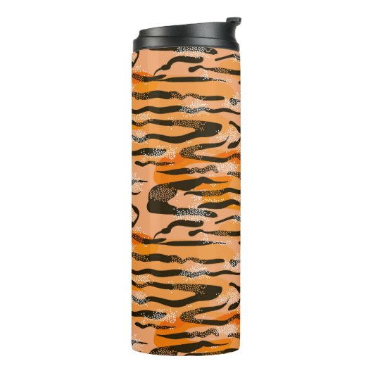 Peach Tiger Stripe Muster Thermosbecher (Nach links gedreht)