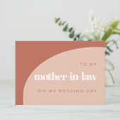 Peach To my mutter in law on my wedday card (Stehend Vorderseite)