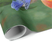 Peach Tree and Western Bluebirds Geschenkpapier (Rolleneckpunkt)