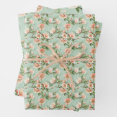 Peach Tree Blume Blumenblätter Botanisches Blossom Geschenkpapier Set (Beispiel)