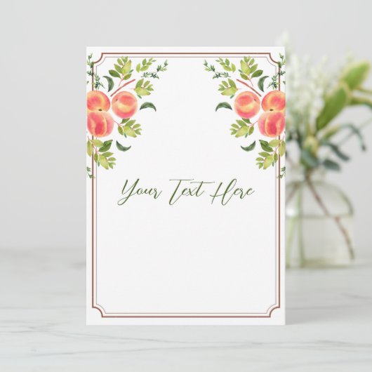 Peach Tree Einladung für Hochzeiten 12x18" (Stehend Vorderseite)