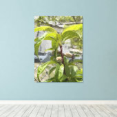 Peach Tree Gestrickte Canvas Print Leinwanddruck (Insitu (Holzboden))