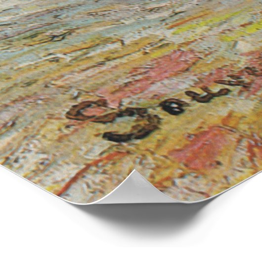 Peach Tree in Bloom at Arles Poster (Ecke)