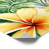 Peach Tropical Blume Begrüßungszeichen Poster (Ecke)