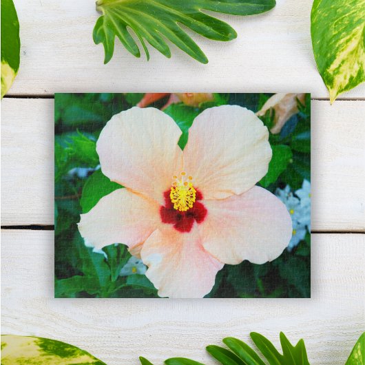 Peach Tropical Hibisken aus Venedig, Italien Puzzle
