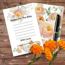 Peach Tulip Bloms Wünsche für Babydusche