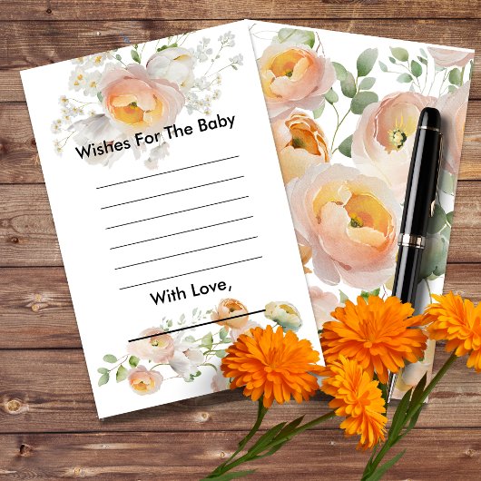 Peach Tulip Bloms Wünsche für Babydusche