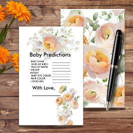 Peach Tulip Blooms Baby Shower Predictions Spiel