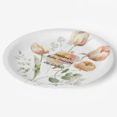 Peach Tulip Blume Personalisieren Sie Party Paper Pappteller (Schrägansicht)