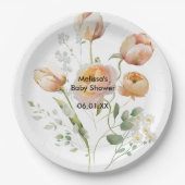 Peach Tulip Blume Personalisieren Sie Party Paper Pappteller (Vorderseite)
