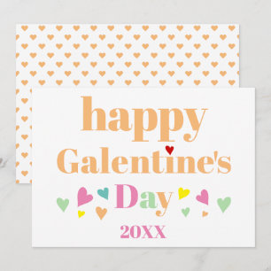 Peach typography Happy Galentines Day Holiday Card Feiertagskarte