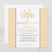 Peach Umbrella Bridal Dusche Einladungen (Vorne/Hinten)