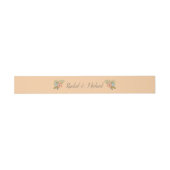 Peach und Aquamarin Beach Floral Tropical Einladungsbanderole (Flach)