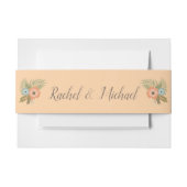 Peach und Aquamarin Beach Floral Tropical Einladungsbanderole (Vorderseite Beispiel)