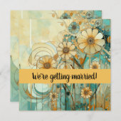 Peach und Beige Floral Abstrakt Einladung (Vorne/Hinten)