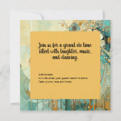 Peach und Beige Floral Abstrakt Einladung (Rückseite)