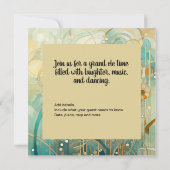 Peach und Beige Floral Abstrakt Einladung (Rückseite)