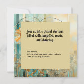 Peach und Beige Floral Abstrakt Einladung (Rückseite)