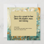 Peach und Beige Floral Abstrakt Einladung (Rückseite)