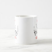 Peach und Black Ästhetik Happy Valentine Kaffeetasse (Mittel)