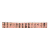 Peach und Black Distressed Harlequin Satinband (Vorderseite)