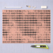 Peach und Black Distressed Harlequin Seidenpapier (Handwerk)