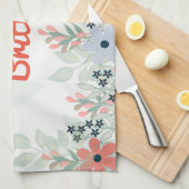 Peach und blue Blume Print Handtuch (Viertel Falte)