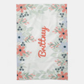 Peach und blue Blume Print Handtuch (Vertikal)