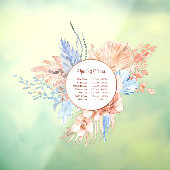 Peach und Blue Bouquet Öffnungszeiten Fensteraufkleber (Blatt 3)