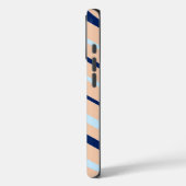 Peach und Blue Diagonal Strichen Personalisiert Case-Mate iPhone Hülle (Rückseite / Links)