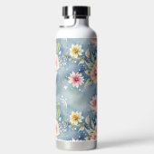 Peach und Blue Floral Trinkflasche (Rechts)
