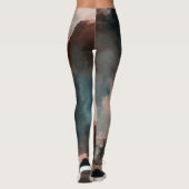 Peach und Blue Marble Abstrakt Leggings (Rückseite)