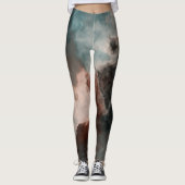 Peach und Blue Marble Abstrakt Leggings (Vorderseite)