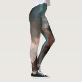 Peach und Blue Marble Abstrakt Leggings (Rechts)