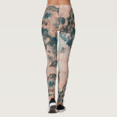 Peach und Blue Marble Abstrakt Leggings (Rückseite)