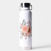 Peach und Blue Sage Charming Blume Keine Plastik Trinkflasche (Rückseite)