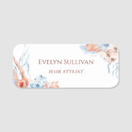 Peach und blue tropname tag namensschild