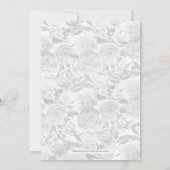 Peach und Coral Blume Blumenkohl Brautparty Einladung (Rückseite)