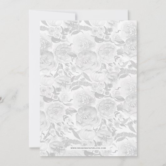 Peach und Coral Blume Blumenkohl Brautparty Einladung (Rückseite)