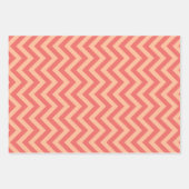 Peach und Cranberry Zickzack Geschenkpapier Set (Vorderseite 3)