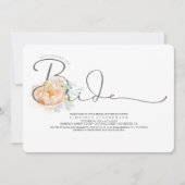 Peach und Cream Floral Script Brautparty Einladung (Vorderseite)