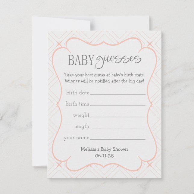 Peach und Cream Geometric Baby Ratings (Vorderseite)