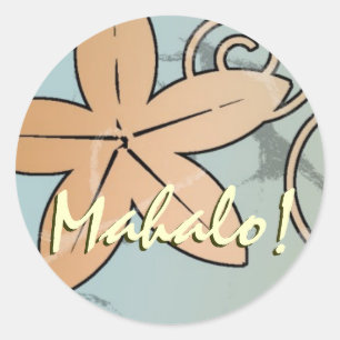 Peach und das Aquamarine hawaiianische Wedding Mah Runder Aufkleber