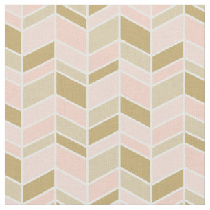 Peach und Gold Herringbone Zickzack Stoff