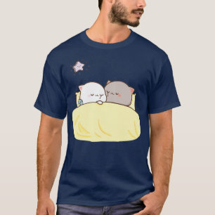 Peach und Goma Mochi Cat Sleeping T-Shirt